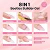 imageBeetles Builder Gel Nail KitJuicy Tint 6 Colors Jelly Pink Nude Builder Gels Apex Thickening Extension Strengthen Weak Nails for Beginners DIY SalonSpring Nails at HomeUV amp LED Lamp NeededClear