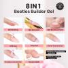 imageBeetles Builder Gel Nail KitJuicy Tint 6 Colors Jelly Pink Nude Builder Gels Apex Thickening Extension Strengthen Weak Nails for Beginners DIY SalonSpring Nails at HomeUV amp LED Lamp NeededA2Nude Pink Cover