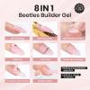 imageBeetles Builder Gel Nail KitJuicy Tint 6 Colors Jelly Pink Nude Builder Gels Apex Thickening Extension Strengthen Weak Nails for Beginners DIY SalonSpring Nails at HomeUV amp LED Lamp NeededSkin Poem