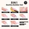 imageBeetles Builder Gel Nail KitJuicy Tint 6 Colors Jelly Pink Nude Builder Gels Apex Thickening Extension Strengthen Weak Nails for Beginners DIY SalonSpring Nails at HomeUV amp LED Lamp NeededA5Pink Nude Brown