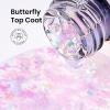 imageBeetles Butterfly Gel Top Coat 15ml  Floral Sprite Pink Butterfly Glitter Shine No Wipe Top Coat LongLasting for Gel Polish Sparkle Soak Off UV LED Gift for Women15ml Glitter Top Coat Mirage Butterfly