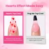 imageBeetles Butterfly Gel Top Coat 15ml  Floral Sprite Pink Butterfly Glitter Shine No Wipe Top Coat LongLasting for Gel Polish Sparkle Soak Off UV LED Gift for Women00Clear Heart Glitter Top Coat