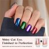imageBeetles Cat Eye Press On Nails  Enchanted Aurora  7 Colors Medium Almond Press On Nails  16 Sizes 224 Pcs Natural Salon Quality For Red Blue Purple Nails St Patrick Day03S SquareCat Eye Mystic Aurora