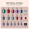 imageBeetles Cat Eye Press On Nails  Enchanted Aurora  7 Colors Medium Almond Press On Nails  16 Sizes 224 Pcs Natural Salon Quality For Red Blue Purple Nails St Patrick Day03S SquareCat Eye Mystic Aurora