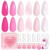 imageBeetles Easter Gel Polish Set  Blush Cotton 6 Colors Pink Gel Polish Set Jelly Glitter Pearl Nude Hot Pink Spring Easter Nails Salon Long Lasting Soak Off UV LED Nail Lamp Gifts for Her000Blush Cotton