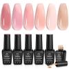 imageBeetles Easter Gel Polish Set  Blush Cotton 6 Colors Pink Gel Polish Set Jelly Glitter Pearl Nude Hot Pink Spring Easter Nails Salon Long Lasting Soak Off UV LED Nail Lamp Gifts for Her006 Colors Veil of Heaven