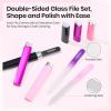 imageBeetles Glass Nail File for Natural Nails 3 Pack  DoubleSided Crystal Nail Files with Case Etched Gentle Nails Care for Shaping amp Polishing Manicure Washable Reusable Glass Fingernail Files03 Pack Glass Nail File