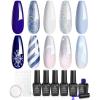 imageBeetles Glitter Gel Polish Set  Kaleido Galaxy 6 Colors Shimmer Chameleon Blue Green Purple UV LED Gel Nail Polish Sparkly Glitter Nail Gel Kit Nail Art Design Gel Spring Gifts for Women000Sparkling Snow