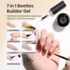 imageBeetles HEMAFree Gel Top and Base Coat 15ml TPO Free No Wipe Clear Glossy Gel Nail Polish Set Long Lasting Soak Off UV Lamp Upgraded Safe LowSensitivity Formula Nail Gifts for WomenBlooming Gel and Builder Nail Gel