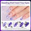 imageBeetles Lagoons Blush Purple Cat Eye Gel Nail Polish  15ML Purple Cat Eye Glitter Gel Polish Magnetic Shimmer Effect Soak Off UV Nail Art Design Salon DIY Manicure Gift for WomenEPurpleCelestial Veil