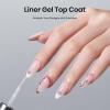 imageBeetles Liner Gel Top Coat  Decoration Sealing Precision Nail Gel with Fine Brush for Detailed Designs Strong Adhesion for Mirror Chrome Powder Rhinestones amp Gap Filling UV Light CureClear Liner Gel Top Coat