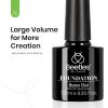 imageBeetles Liner Gel Top Coat  Decoration Sealing Precision Nail Gel with Fine Brush for Detailed Designs Strong Adhesion for Mirror Chrome Powder Rhinestones amp Gap Filling UV Light CureClear Top  Base  Builder