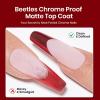 imageBeetles Liner Gel Top Coat  Decoration Sealing Precision Nail Gel with Fine Brush for Detailed Designs Strong Adhesion for Mirror Chrome Powder Rhinestones amp Gap Filling UV Light CureClear Chrome Top Coat Kit