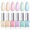 imageBeetles Pastel Nail Polish Set  Butter Kiss 6 Colors Glitter Spring Nail Polish Quick Dry Set Spring Nails Art Long Lasting Shine DIY Manicure Easter Nails Gift for HerDreamy Swirl