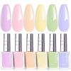 imageBeetles Pastel Nail Polish Set  Butter Kiss 6 Colors Glitter Spring Nail Polish Quick Dry Set Spring Nails Art Long Lasting Shine DIY Manicure Easter Nails Gift for HerMacaron Mood