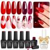 imageBeetles Romantic Galaxy Cat Eye Gel Nail Polish Set  6 Colors Glitter Gel Polish Kit Pink Blue Purple Red Green Velvet Gel Magnet Soak Off UV French Nail Art Manicure Spring Summer Gift for Women0Red Burgundy
