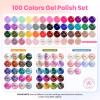 imageBeetles Spring Pudding Jelly Gel Nail Polish Set  28PCS 20 Colors Jelly Pink Purple Red Blue Green Glitter Silver Cat Eye Base Glossy Matte Top Coat French Nails Gift for Women100 colors all season gel polish set