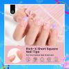 imageBeetles Super Strong Nail Glue 10g for Press On Nails No Uv Lamp Needed Quick Drying Long Lasting Easy Control Semi Solid Nail Glue for False Acrylic Nails33Square Short 288pcs Etch X Nail Tips