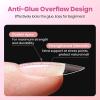 imageBeetles Super Strong Nail Glue for Press On Nails No UV Light Needed 2Pcs 10g Quick Drying Semi Solid Nail Glue Strong Hold for False amp Acrylic Nails27Short Almond 160pcs CurveEX Nail Tips