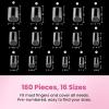 imageBeetles Super Strong Nail Glue for Press On Nails No UV Light Needed 2Pcs 10g Quick Drying Semi Solid Nail Glue Strong Hold for False amp Acrylic Nails25Short Square 160pcs FlatX Nail Tips 