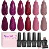 imageBeetles Easter Gel Polish Set  Blush Cotton 6 Colors Pink Gel Polish Set Jelly Glitter Pearl Nude Hot Pink Spring Easter Nails Salon Long Lasting Soak Off UV LED Nail Lamp Gifts for Her0006 Colors Berry Merlot
