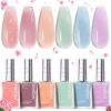 imageBeetles Pastel Nail Polish Set  Butter Kiss 6 Colors Glitter Spring Nail Polish Quick Dry Set Spring Nails Art Long Lasting Shine DIY Manicure Easter Nails Gift for HerBlissful Breeze Jelly Nail Polish Set