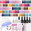 imageBeetles Spring Pudding Jelly Gel Nail Polish Set  28PCS 20 Colors Jelly Pink Purple Red Blue Green Glitter Silver Cat Eye Base Glossy Matte Top Coat French Nails Gift for Women0  35 Colors Beginner Kit