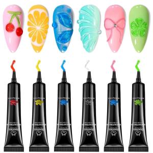 imageBeetles 3D Gel Nail Art with 3D Mold2 Pcs Sandy Glow Clear and White Solid Builder Gels for Nails NonSticky Sculpting with DualEnded Sculpture Pen Beginner Friendly DIY at HomeUV LED Lamp NeededA13D Nail Gel Set