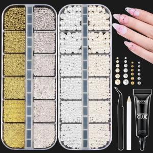 imageBeetles 3D Gel Nail Art with 3D Mold2 Pcs Sandy Glow Clear and White Solid Builder Gels for Nails NonSticky Sculpting with DualEnded Sculpture Pen Beginner Friendly DIY at HomeUV LED Lamp NeededGold