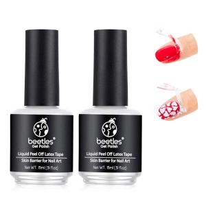 imageBeetles 3Pcs 15ml Pink Gel Nail Polish and No Wipe Gel Top Coat amp Base Coat Set Soak Off UV Lamp and Long Lasting Top Coat French Manicure Art Design Kit2PCS Liquid Latex Peel off