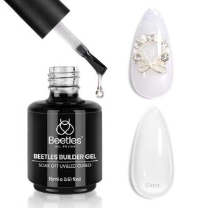 imageBeetles Builder Gel Nail KitJuicy Tint 6 Colors Jelly Pink Nude Builder Gels Apex Thickening Extension Strengthen Weak Nails for Beginners DIY SalonSpring Nails at HomeUV amp LED Lamp NeededClear
