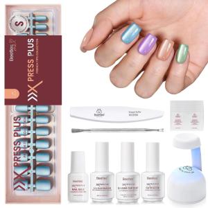 imageBeetles Cat Eye Press On Nails  Enchanted Aurora  7 Colors Medium Almond Press On Nails  16 Sizes 224 Pcs Natural Salon Quality For Red Blue Purple Nails St Patrick Day1S SquareCat Eye Fizz Aurora