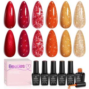 imageBeetles Easter Gel Polish Set  Blush Cotton 6 Colors Pink Gel Polish Set Jelly Glitter Pearl Nude Hot Pink Spring Easter Nails Salon Long Lasting Soak Off UV LED Nail Lamp Gifts for Her0Passion Rush