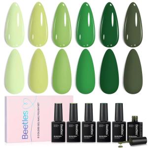 imageBeetles Easter Gel Polish Set  Blush Cotton 6 Colors Pink Gel Polish Set Jelly Glitter Pearl Nude Hot Pink Spring Easter Nails Salon Long Lasting Soak Off UV LED Nail Lamp Gifts for HerGreen Picnic