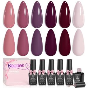 imageBeetles Easter Gel Polish Set  Blush Cotton 6 Colors Pink Gel Polish Set Jelly Glitter Pearl Nude Hot Pink Spring Easter Nails Salon Long Lasting Soak Off UV LED Nail Lamp Gifts for Her000Rose Petals