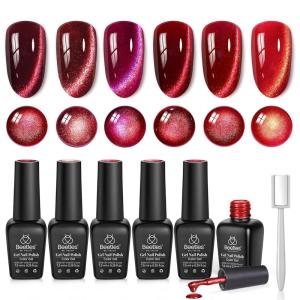 imageBeetles Easter Gel Polish Set  Blush Cotton 6 Colors Pink Gel Polish Set Jelly Glitter Pearl Nude Hot Pink Spring Easter Nails Salon Long Lasting Soak Off UV LED Nail Lamp Gifts for Her000Sultry Burgundy
