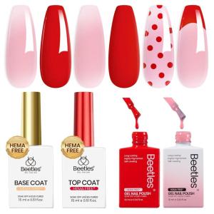 imageBeetles Easter Gel Polish Set  Blush Cotton 6 Colors Pink Gel Polish Set Jelly Glitter Pearl Nude Hot Pink Spring Easter Nails Salon Long Lasting Soak Off UV LED Nail Lamp Gifts for Her000Dusky Rose