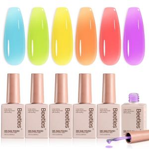 imageBeetles Glitter Gel Polish Set  Kaleido Galaxy 6 Colors Shimmer Chameleon Blue Green Purple UV LED Gel Nail Polish Sparkly Glitter Nail Gel Kit Nail Art Design Gel Spring Gifts for Women000Candy Spritz