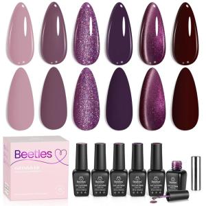 imageBeetles Glitter Gel Polish Set  Kaleido Galaxy 6 Colors Shimmer Chameleon Blue Green Purple UV LED Gel Nail Polish Sparkly Glitter Nail Gel Kit Nail Art Design Gel Spring Gifts for Women000Muse Of Midnight