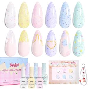 imageBeetles Glitter Gel Polish Set  Kaleido Galaxy 6 Colors Shimmer Chameleon Blue Green Purple UV LED Gel Nail Polish Sparkly Glitter Nail Gel Kit Nail Art Design Gel Spring Gifts for WomenEaster Pastel Whip