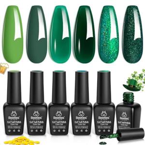 imageBeetles Glitter Gel Polish Set  Kaleido Galaxy 6 Colors Shimmer Chameleon Blue Green Purple UV LED Gel Nail Polish Sparkly Glitter Nail Gel Kit Nail Art Design Gel Spring Gifts for Women000Green Teal