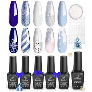 imageBeetles Glitter Gel Polish Set  Kaleido Galaxy 6 Colors Shimmer Chameleon Blue Green Purple UV LED Gel Nail Polish Sparkly Glitter Nail Gel Kit Nail Art Design Gel Spring Gifts for Women000Sparkling Snow