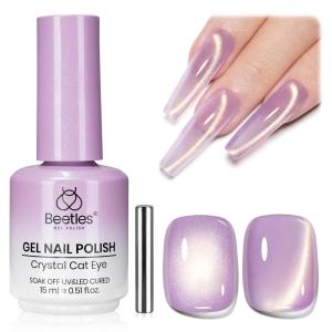 imageBeetles Lagoons Blush Purple Cat Eye Gel Nail Polish  15ML Purple Cat Eye Glitter Gel Polish Magnetic Shimmer Effect Soak Off UV Nail Art Design Salon DIY Manicure Gift for WomenATwilight Dream