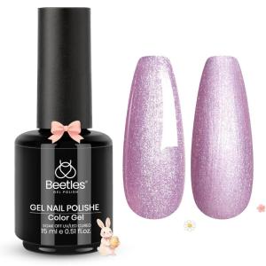 imageBeetles Lagoons Blush Purple Cat Eye Gel Nail Polish  15ML Purple Cat Eye Glitter Gel Polish Magnetic Shimmer Effect Soak Off UV Nail Art Design Salon DIY Manicure Gift for WomenEaster Pastel Whip