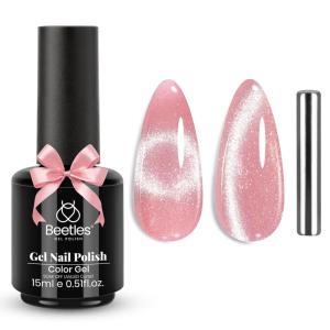 imageBeetles Lagoons Blush Purple Cat Eye Gel Nail Polish  15ML Purple Cat Eye Glitter Gel Polish Magnetic Shimmer Effect Soak Off UV Nail Art Design Salon DIY Manicure Gift for WomenBPinkSpring Encounter