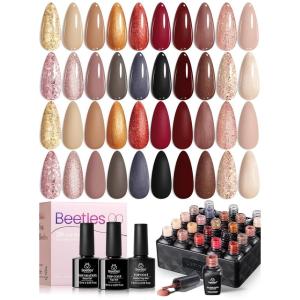 imageBeetles Moonlit Sanctuary Lucky Box Cancer Zodiac Gel Nail Polish Kit Blue White Pearl Sliver Glitter Colors AllinOne Nail Art Set with Tools Necklace Badge Salon DIY Zodiac Gift for Women00 Warm Mist