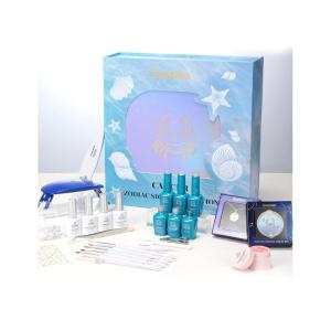 imageBeetles Moonlit Sanctuary Lucky Box Cancer Zodiac Gel Nail Polish Kit Blue White Pearl Sliver Glitter Colors AllinOne Nail Art Set with Tools Necklace Badge Salon DIY Zodiac Gift for WomenMoonlit Sanctuary
