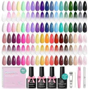 imageBeetles Moonlit Sanctuary Lucky Box Cancer Zodiac Gel Nail Polish Kit Blue White Pearl Sliver Glitter Colors AllinOne Nail Art Set with Tools Necklace Badge Salon DIY Zodiac Gift for WomenYear in Shades