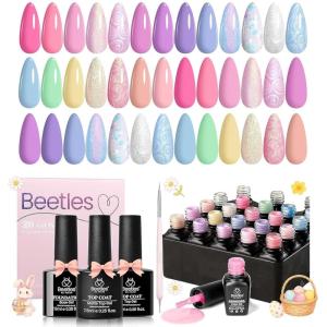 imageBeetles Moonlit Sanctuary Lucky Box Cancer Zodiac Gel Nail Polish Kit Blue White Pearl Sliver Glitter Colors AllinOne Nail Art Set with Tools Necklace Badge Salon DIY Zodiac Gift for Women20 Colors Dreamland Unicorn