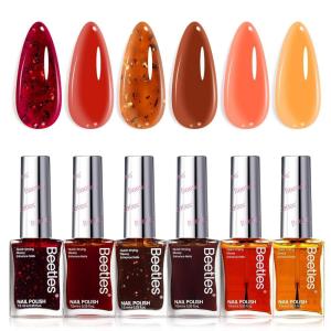 imageBeetles Pastel Nail Polish Set  Butter Kiss 6 Colors Glitter Spring Nail Polish Quick Dry Set Spring Nails Art Long Lasting Shine DIY Manicure Easter Nails Gift for HerGolden Harvest